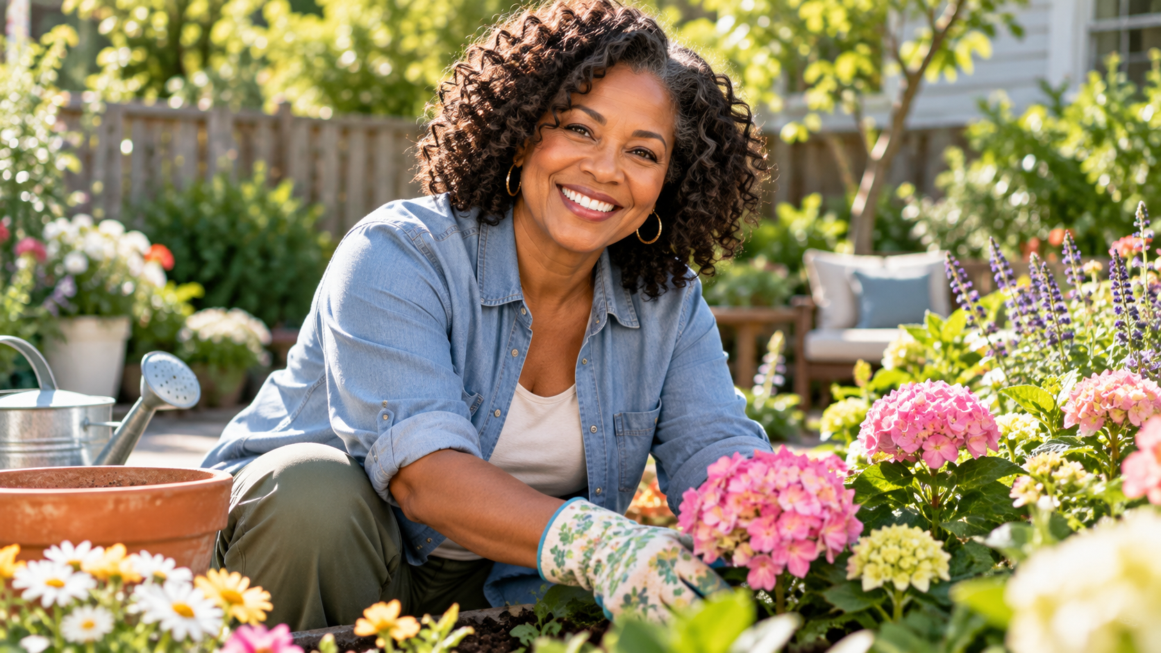 Woman smiling in a sunlit kitchen — Alloy Women's Health